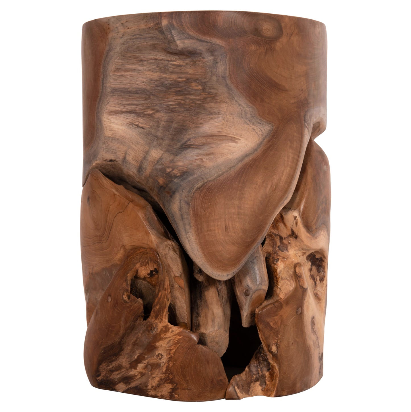 AUXILIARY STOOL/SIDE TABLE STOMP TEAK WOOD NATURAL Ø30x45