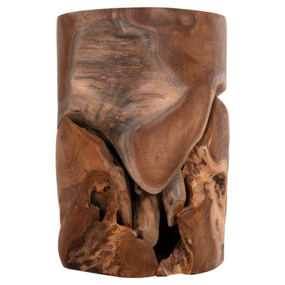 AUXILIARY STOOL/SIDE TABLE STOMP TEAK WOOD NATURAL Ø30x45