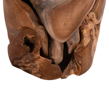 AUXILIARY STOOL/SIDE TABLE STOMP TEAK WOOD NATURAL Ø30x45