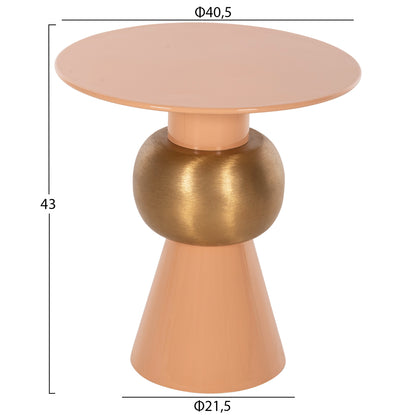 SIDE TABLE PATNA METAL IN SALMON GOLD D40,5x43