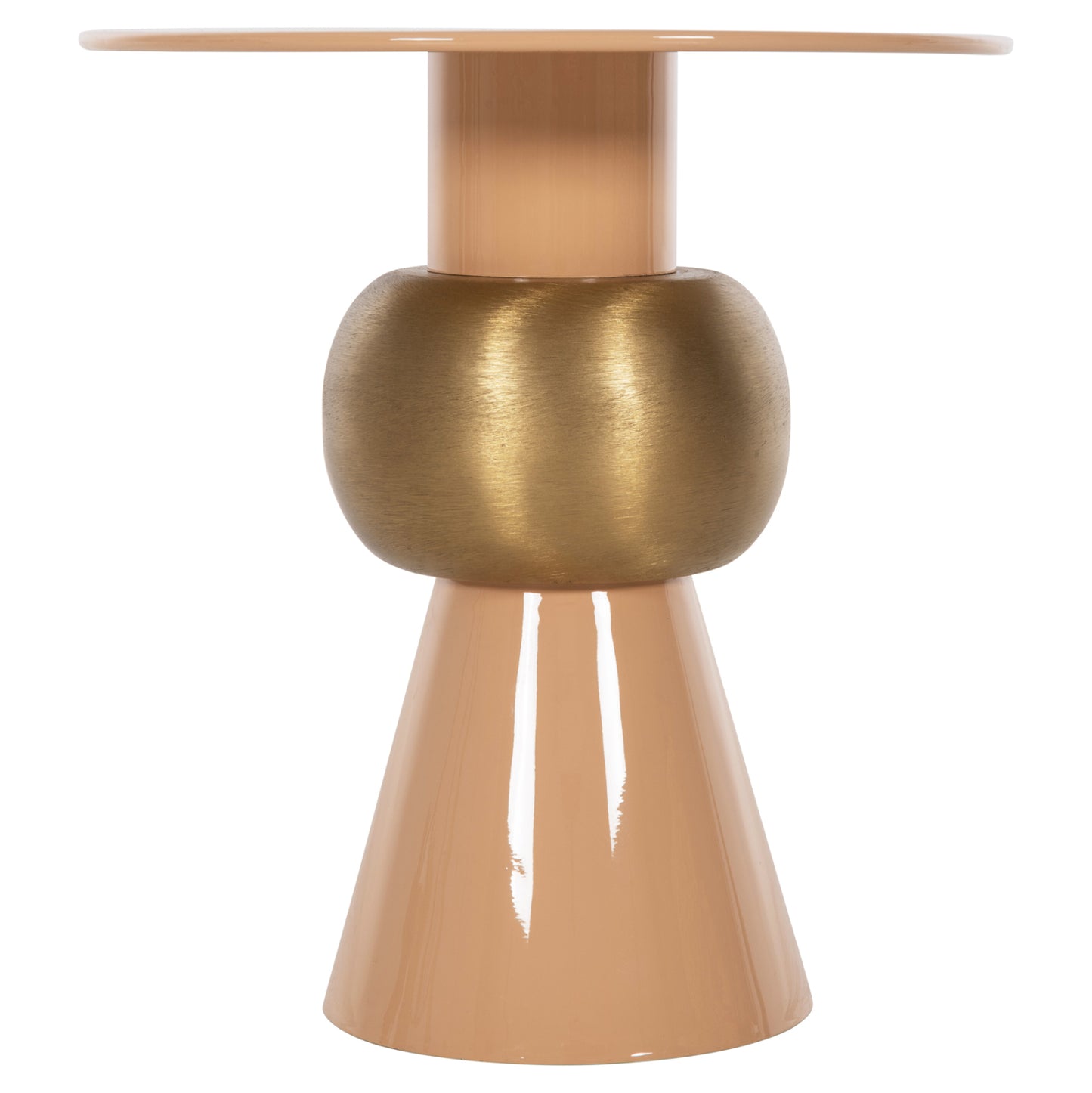 SIDE TABLE PATNA METAL IN SALMON GOLD D40,5x43