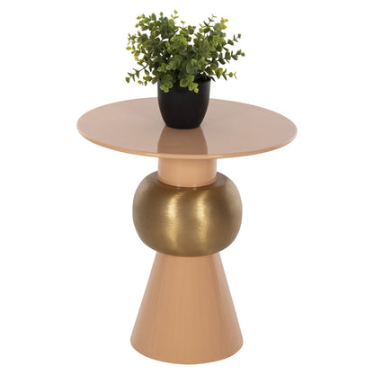 SIDE TABLE PATNA METAL IN SALMON GOLD D40,5x43
