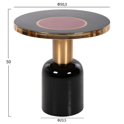EROSE SIDE TABLE METAL BLACK GOLD CHERRY Φ50,5x50