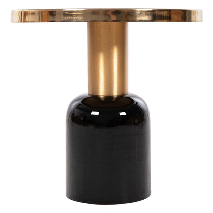 EROSE SIDE TABLE METAL BLACK GOLD CHERRY Φ50,5x50