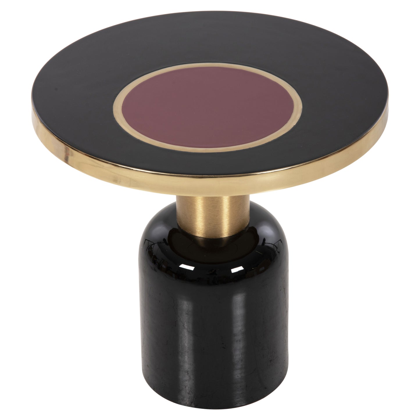 EROSE SIDE TABLE METAL BLACK GOLD CHERRY Φ50,5x50