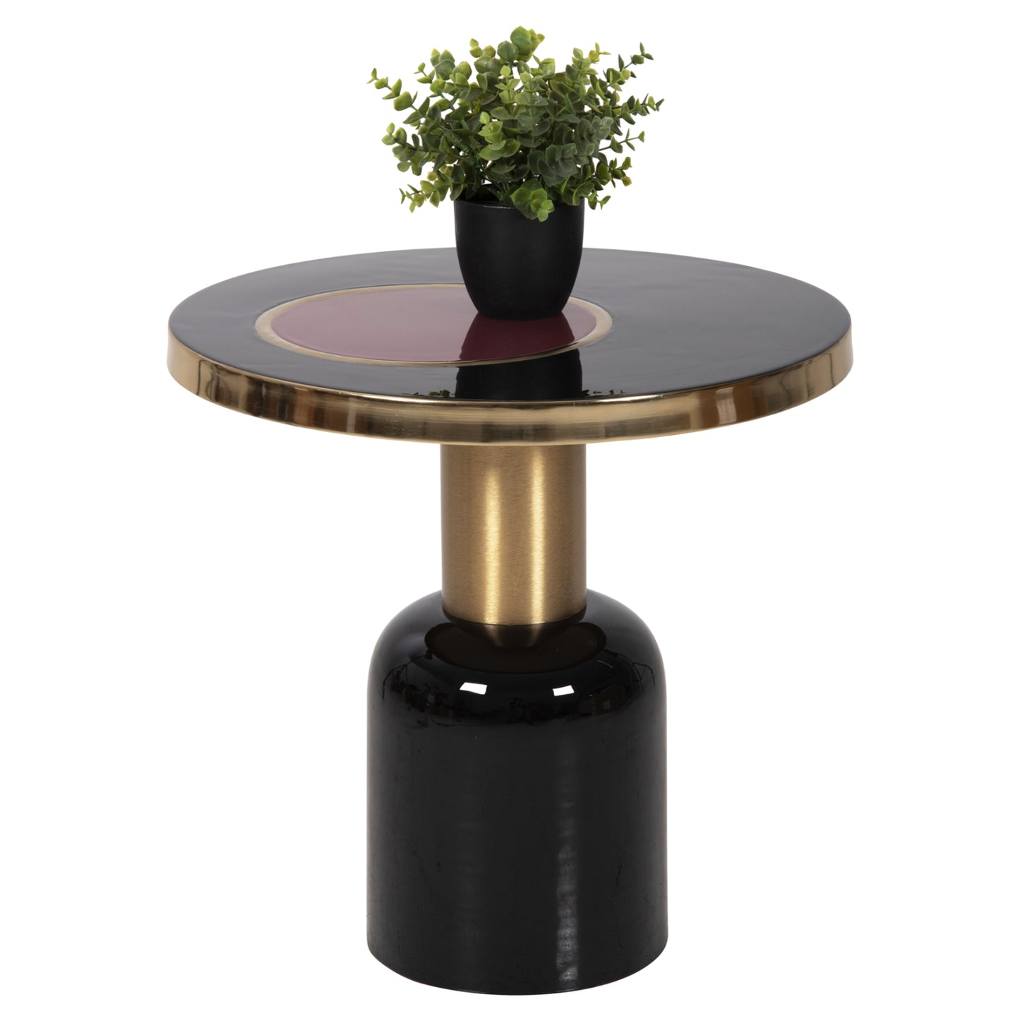 EROSE SIDE TABLE METAL BLACK GOLD CHERRY Φ50,5x50