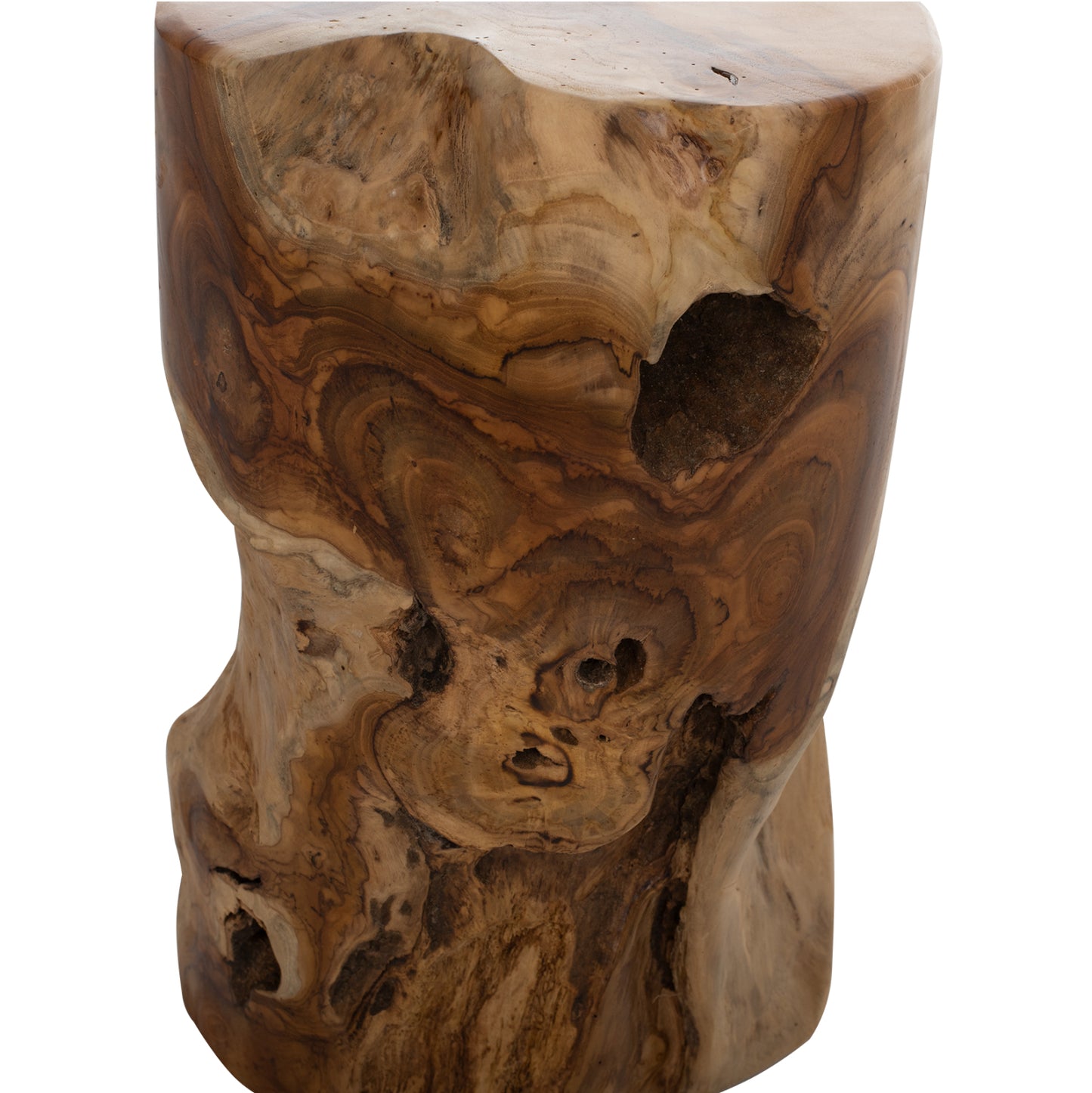 ROUND SIDE TABLE MADE OF SOLID TEAK WOOD NATURAL Ø30x45
