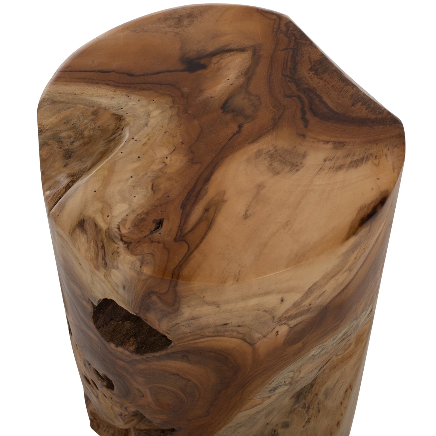 ROUND SIDE TABLE MADE OF SOLID TEAK WOOD NATURAL Ø30x45