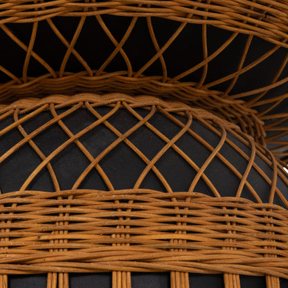 ΒΟΗΘΗΤΙΚΟ ΤΡΑΠΕΖΙ PRILEP FIBER CEMENT ΜΑΥΡΟ & RATTAN Φ60x76,5