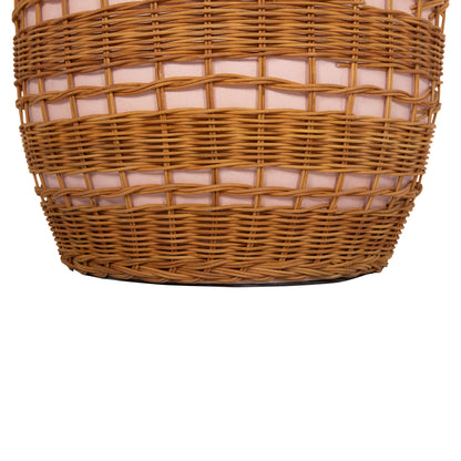 ΒΟΗΘΗΤΙΚΟ ΤΡΑΠΕΖΙ VILHENA FIBER CEMENT ΡΟΖ RATTAN ΦΥΣΙΚΟ Φ44.5x45