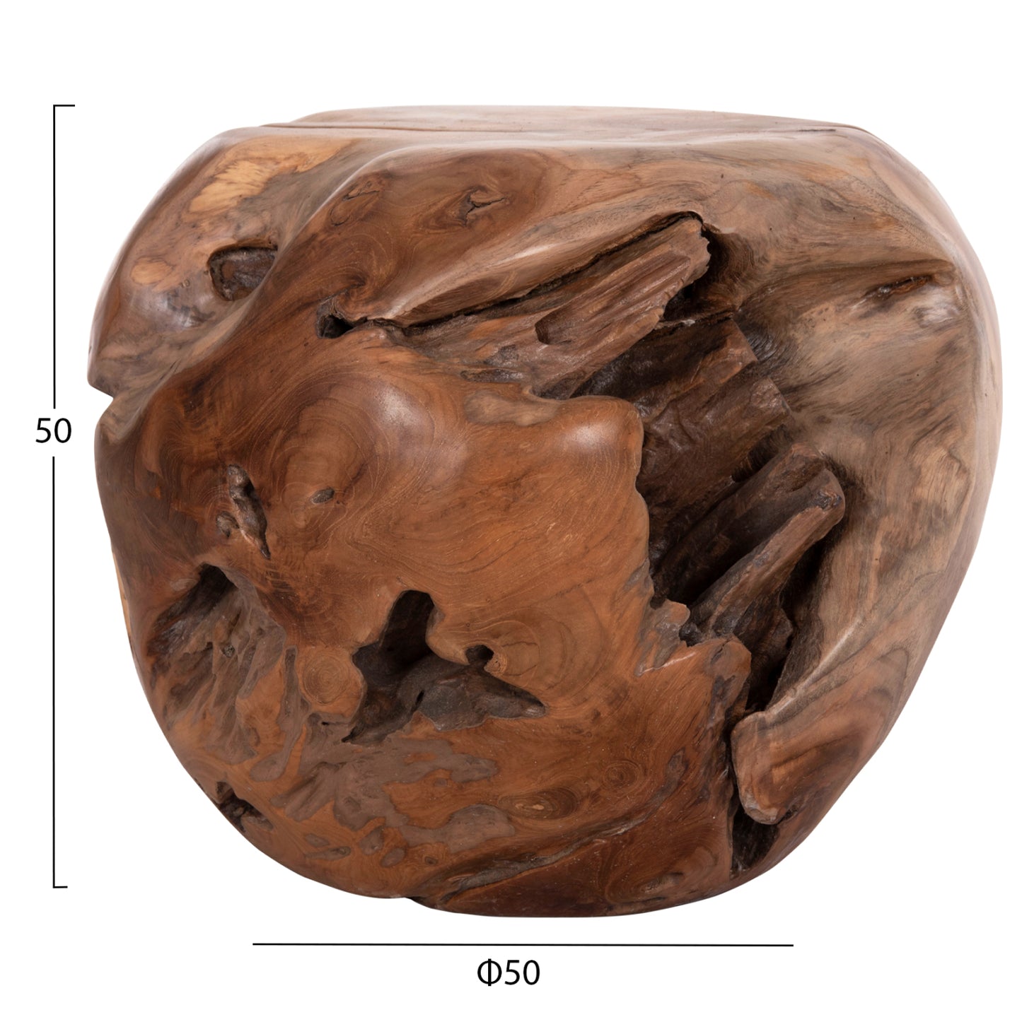 ΒΟΗΘΗΤΙΚΟ ΤΡΑΠΕΖΙ LOGGY ΞΥΛΟ TEAK ΦΥΣΙΚΟ 50x50x50