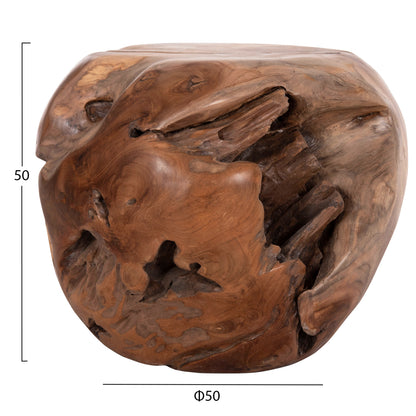 ΒΟΗΘΗΤΙΚΟ ΤΡΑΠΕΖΙ LOGGY ΞΥΛΟ TEAK ΦΥΣΙΚΟ 50x50x50