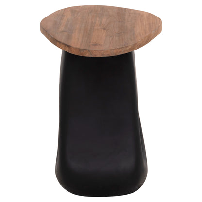 ΒΟΗΘΗΤΙΚΟ ΤΡΑΠΕΖΙ AIDA FIBER CEMENT ΜΑΥΡΟ-ΞΥΛΟ TEAK TOP 47x60x59