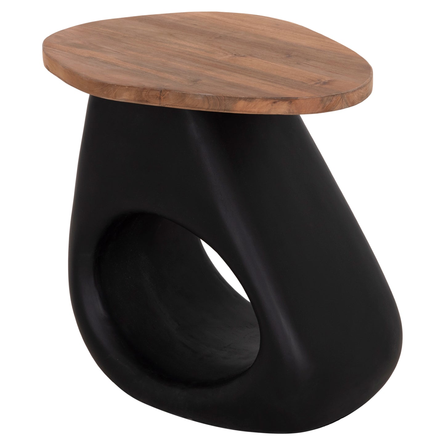 ΒΟΗΘΗΤΙΚΟ ΤΡΑΠΕΖΙ AIDA FIBER CEMENT ΜΑΥΡΟ-ΞΥΛΟ TEAK TOP 47x60x59