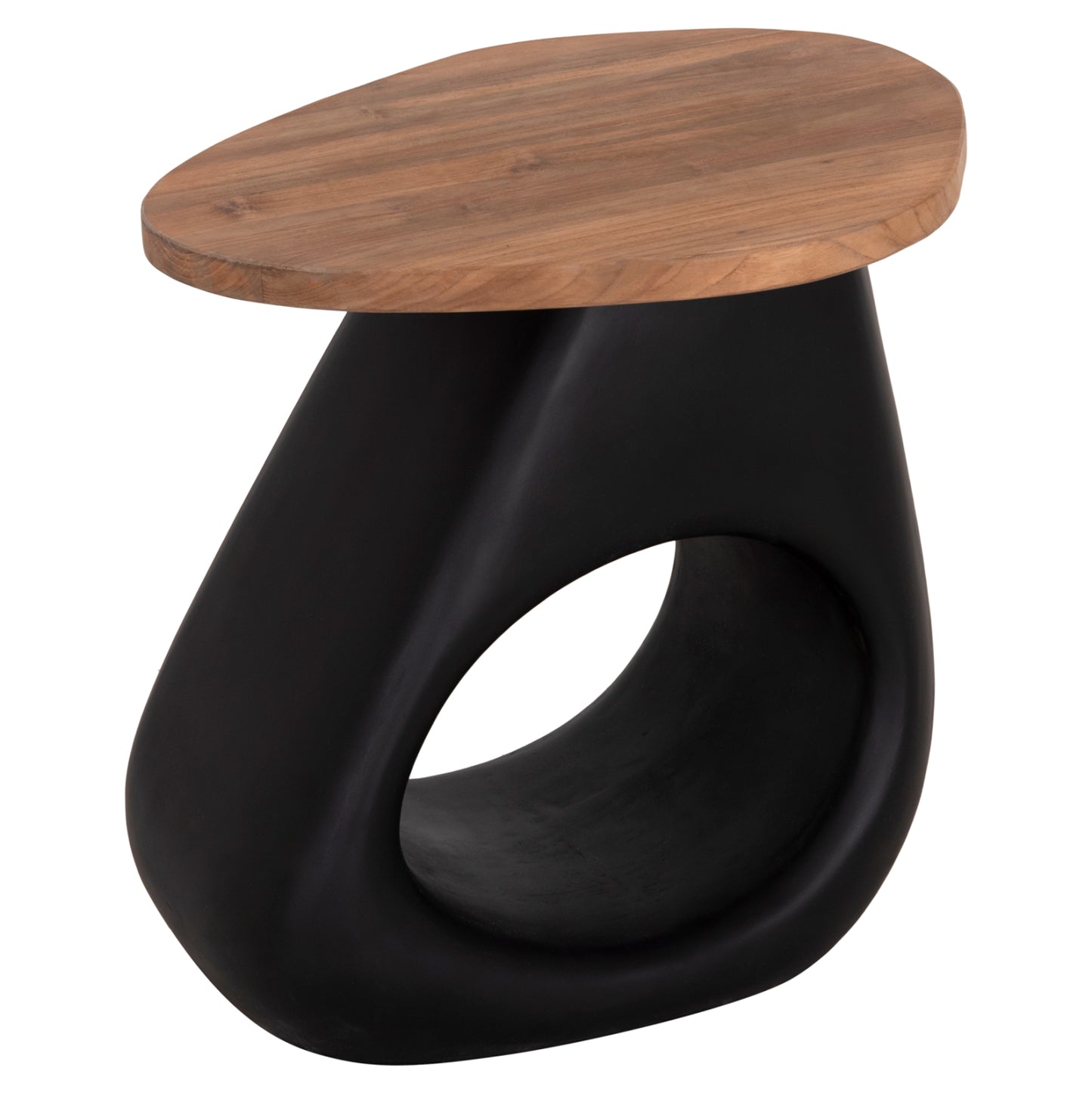 ΒΟΗΘΗΤΙΚΟ ΤΡΑΠΕΖΙ AIDA FIBER CEMENT ΜΑΥΡΟ-ΞΥΛΟ TEAK TOP 47x60x59