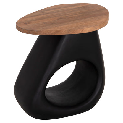 ΒΟΗΘΗΤΙΚΟ ΤΡΑΠΕΖΙ AIDA FIBER CEMENT ΜΑΥΡΟ-ΞΥΛΟ TEAK TOP 47x60x59
