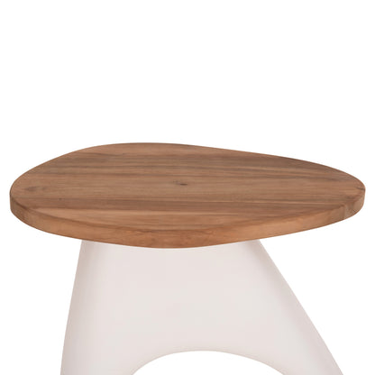 ΒΟΗΘΗΤΙΚΟ ΤΡΑΠΕΖΙ AIDA FIBER CEMENT ΛΕΥΚΟ-ΞΥΛΟ TEAK TOP 47x60x59
