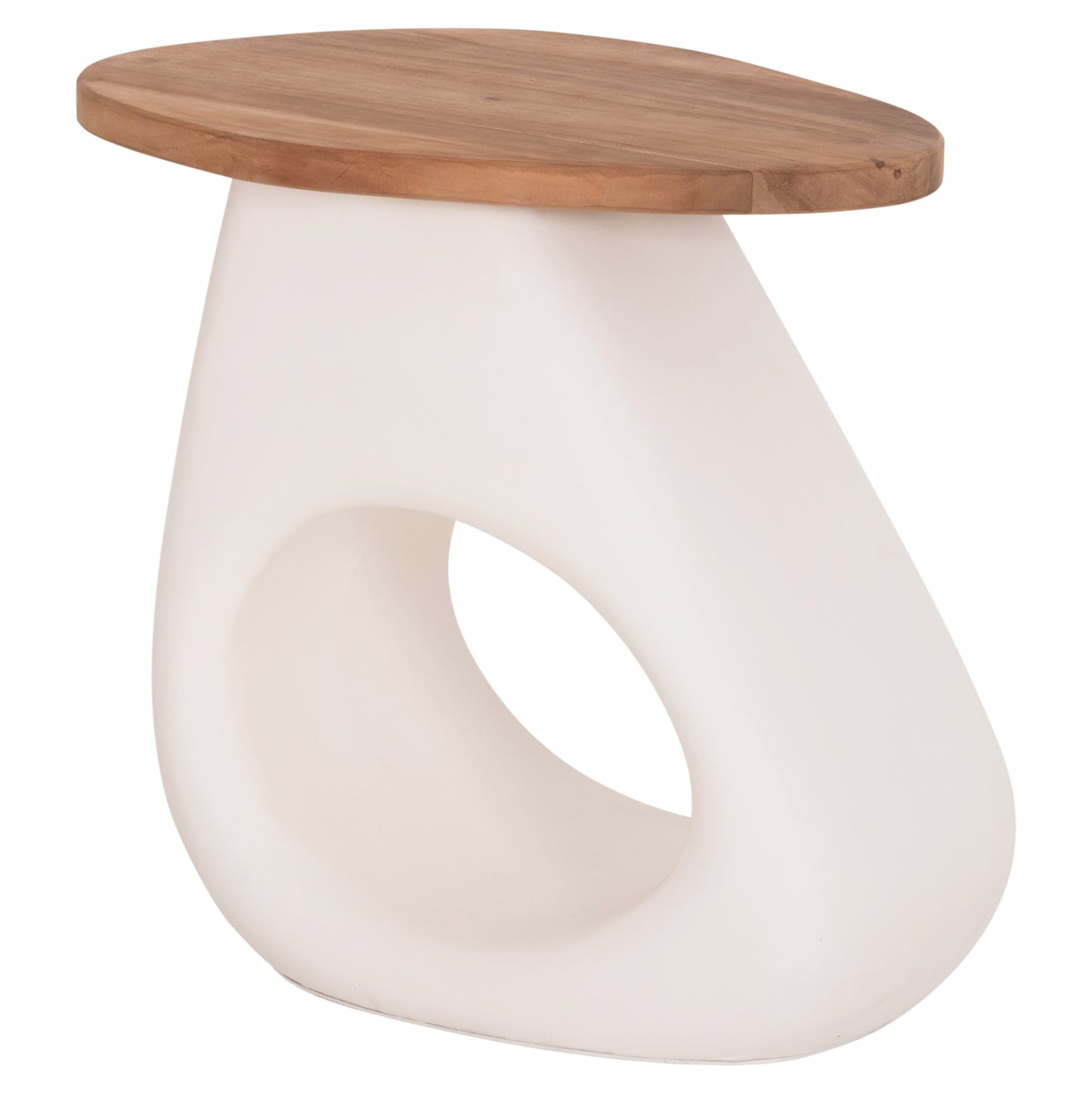 ΒΟΗΘΗΤΙΚΟ ΤΡΑΠΕΖΙ AIDA FIBER CEMENT ΛΕΥΚΟ-ΞΥΛΟ TEAK TOP 47x60x59