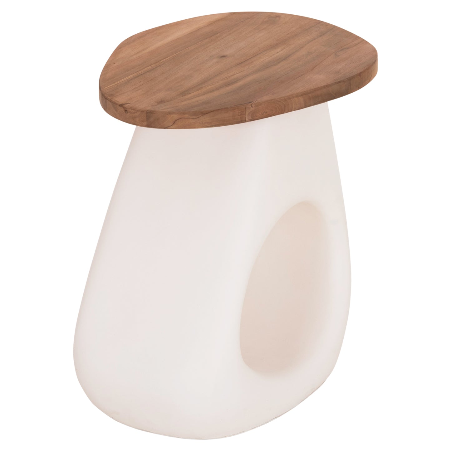 ΒΟΗΘΗΤΙΚΟ ΤΡΑΠΕΖΙ AIDA FIBER CEMENT ΛΕΥΚΟ-ΞΥΛΟ TEAK TOP 47x60x59