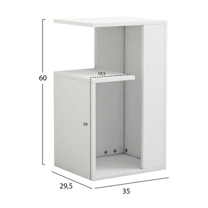 ΒΟΗΘΗΤΙΚΟ ΤΡΑΠΕΖΙ DAWN ΜΕΛΑΜΙΝΗΣ ΛΕΥΚΟ 35x29,5x60
