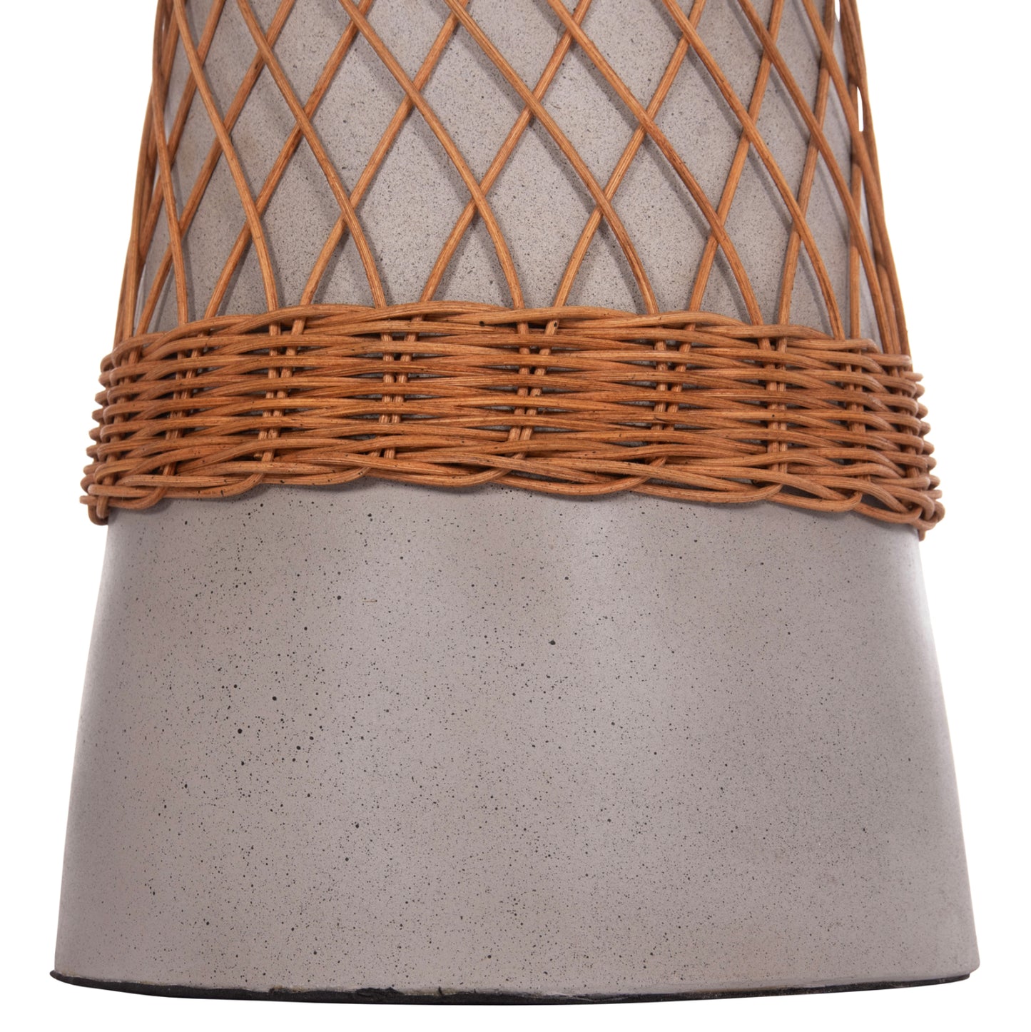 DELIA ROUND SIDE TABLE FIBER CEMENT GREY & RATTAN Ø40x45