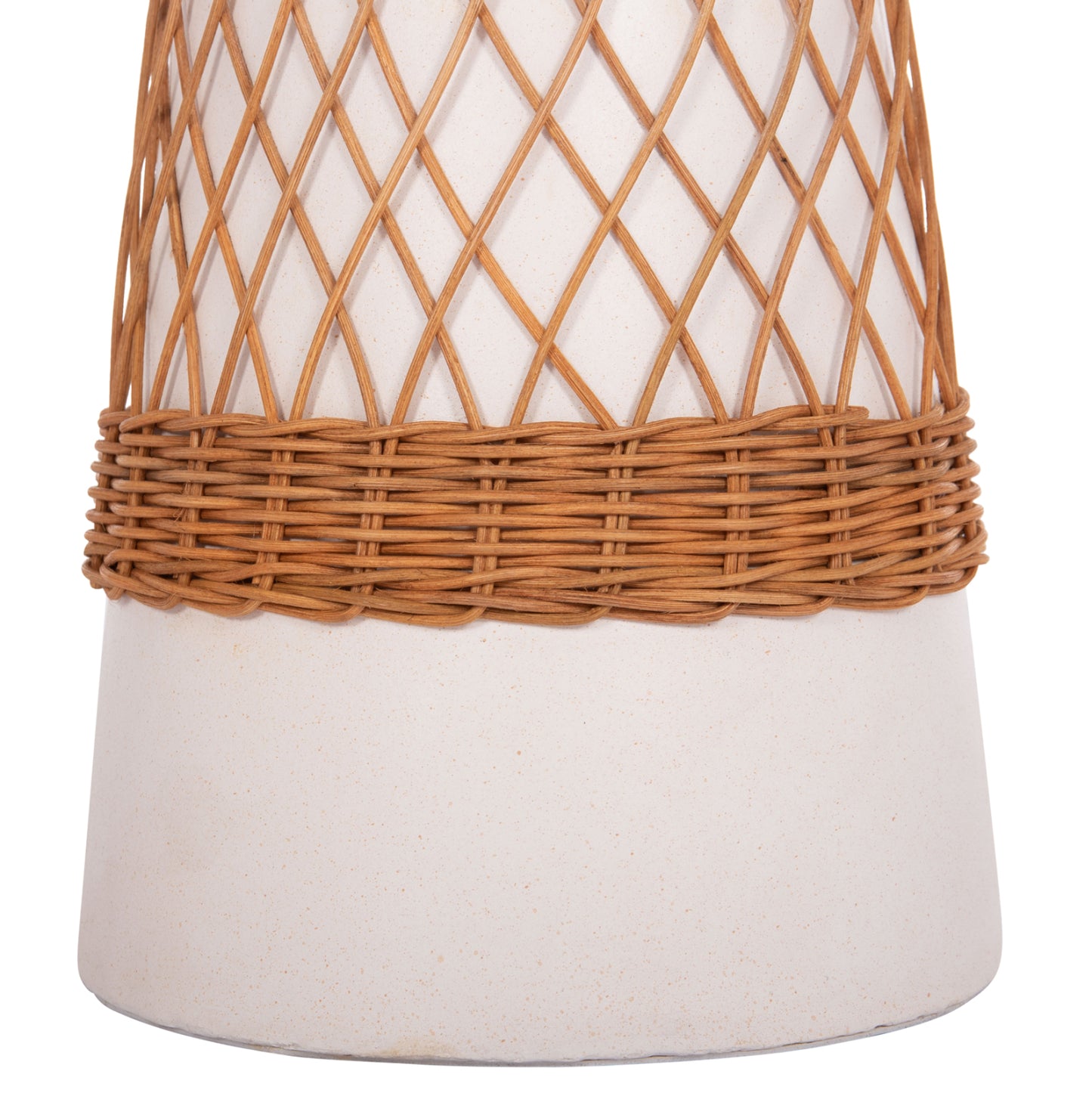 ΒΟΗΘΗΤΙΚΟ ΤΡΑΠΕΖΙ ΣΤΡΟΓΓΥΛΟ DELIA FIBER CEMENT ΛΕΥΚΟ & RATTAN Φ40x45