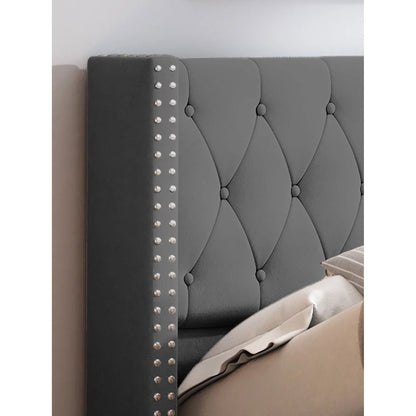 Επενδυμένο Κρεβάτι Zenmor Γκρι 206x170x95