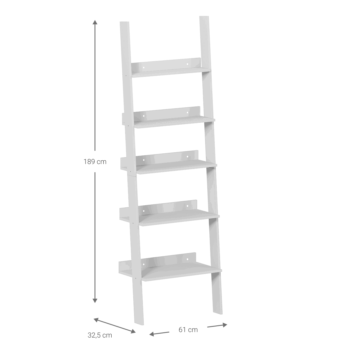Βιβλιοθήκη Gambi Λευκό 61x32.5x189