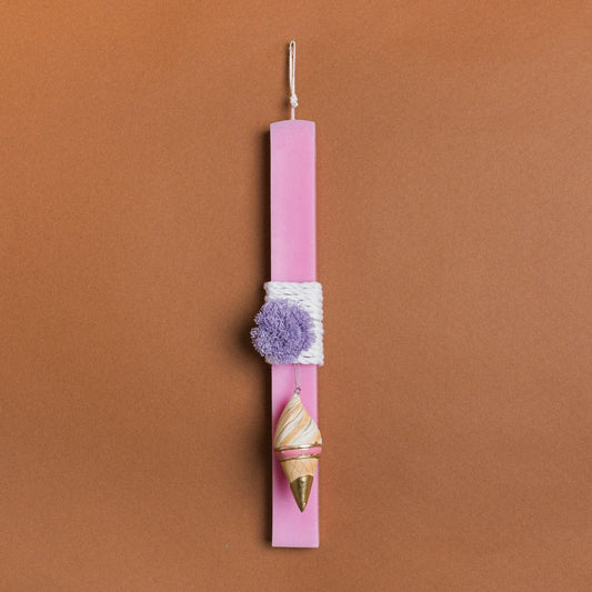 Λαμπάδα Ροζ 33εκ Παγωτό σε Συσκευασία Δώρου