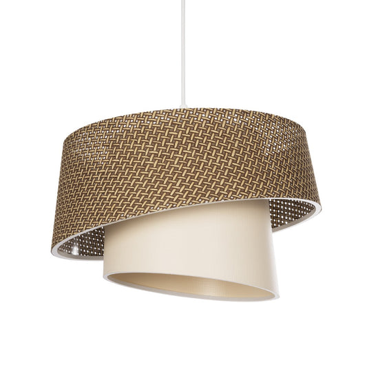 ALINA 203-0129 Μοντέρνο Κρεμαστό Φωτιστικό Οροφής με Ντουί 1 x E27 AC 220-240V IP20 - Καφέ & Μπεζ - Μ30 x Π30 x Υ20