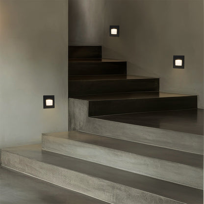 STEPART KLV-101-0077 Χωνευτό Φωτιστικό Σκαλοπατιού / Διαδρόμου LED 3W 375lm 45° AC 220-240V Αδιάβροχο IP65 Θερμό Λευκό 2700K - Lumileds SMD Chip & TÜV SÜD Driver - Μαύρο Ματ - Μ8.5 x Π5 x Υ8.5 / Q6.72 x 6.72