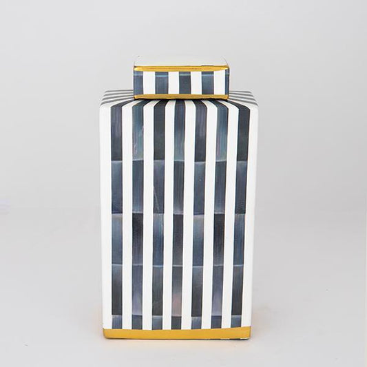 ΒΑΖΟ ΜΕ ΚΑΠΑΚΙ ΚΕΡΑΜΙΚΟ ΜΠΛΕ & ΜΑΥΡΟ 15x13x36