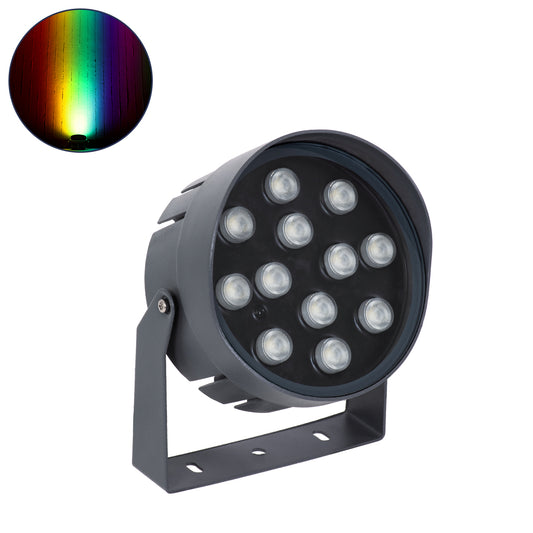 FLOOD-NIGMA 90396 Προβολέας Wall Washer για Φωτισμό Κτιρίων LED 24W 2040lm 30° DC 24V Αδιάβροχο IP65 L15 x W15 x H9.1cm RGBW DMX512 - Γκρι Ανθρακί