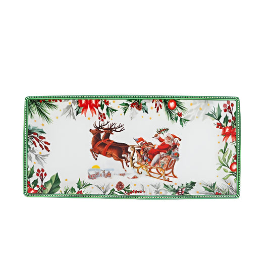 ΜΑΚΡΟΣΤΕΝΗ ΠΙΑΤΕΛΑ ΜΕ ΧΡΙΣΤΟΥΓΕΝΝΙΑΤΙΚΗ ΠΑΡΑΣΤΑΣΗ ΠΡΑΣΙΝΗ 33x16x3