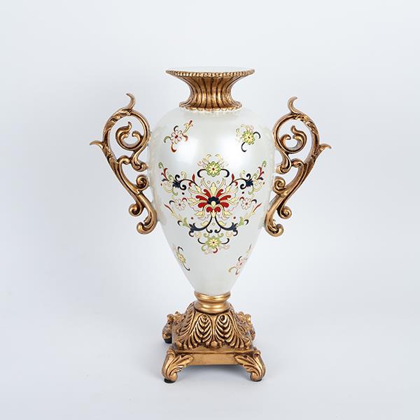 ΒΑΖΟ ΠΟΡΣΕΛΑΝΗ ΜΕ ΠΟΛΥΡΕΖΙΝ ΛΕΥΚΟ ΜΕ ΛΟΥΛΟΥΔΙΑ 30x15x40