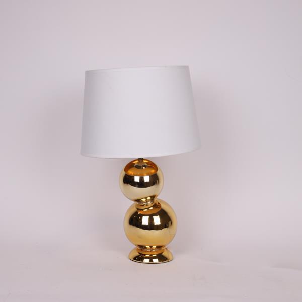 ΕΠΙΤΡΑΠΕΖΙΟ ΦΩΤΙΣΤΙΚΟ ΜΕ ΥΦΑΣΜΑΤΙΝΟ ΚΑΠΕΛΟ ΚΕΡΑΜΙΚΟ ΧΡΥΣΟ-ΛΕΥΚΟ 30x48εκ