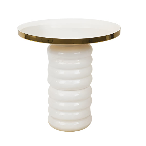 ΤΡΑΠΕΖΙ ΒΟΗΘΗΤΙΚΟ ΜΕΤΑΛΛΙΚΟ ΛΕΥΚΟ-ΧΡΥΣΟ 41x41x40