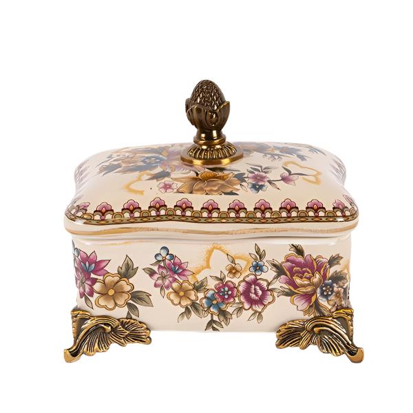 ΔΙΑΚΟΣΜΗΤΙΚΟ ΚΟΥΤΙ ΠΟΡΣΕΛΑΝΗ ΛΕΥΚΟ-ΧΡΥΣΟ 15x11x15