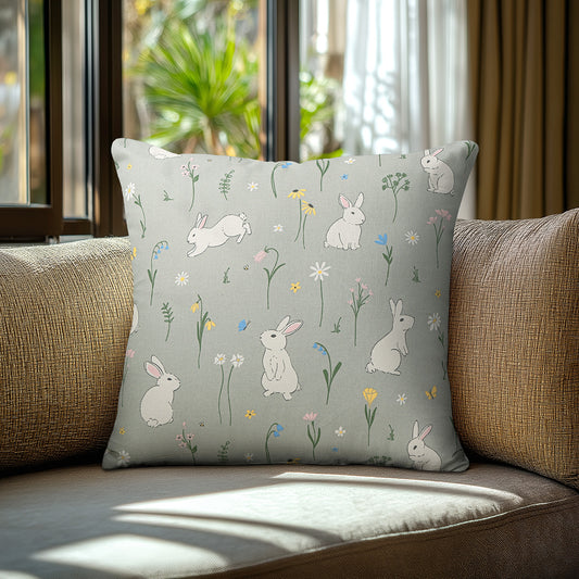 Μαξιλαροθήκη Κήπος με Λαγούς 45x45εκ
