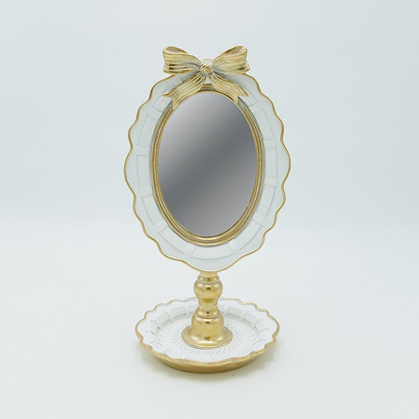 ΚΑΘΡΕΦΤΗΣ ΕΠΙΤΡΑΠΕΖΙΟΣ ΠΟΛΥΡΕΖΙΝ ΛΕΥΚΟΣ - ΧΡΥΣΟΣ 15.5x14x29.5