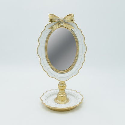 ΚΑΘΡΕΦΤΗΣ ΕΠΙΤΡΑΠΕΖΙΟΣ ΠΟΛΥΡΕΖΙΝ ΛΕΥΚΟΣ - ΧΡΥΣΟΣ 15.5x14x29.5