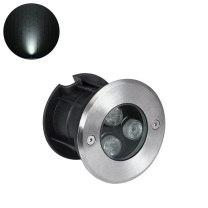 UNDERGROUND-FANI S-90980 Χωνευτό Φωτιστικό Σποτ Δαπέδου LED 12W 1200lm 60° DC 24V Αδιάβροχο IP68 Φ10 x Υ7.5cm Ψυχρό Λευκό 6000K - Ανοξείδωτο Ατσάλι