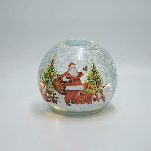 ΕΠΙΤΡΑΠΕΖΙΑ ΦΩΤΙΖΟΜΕΝΗ ΓΥΑΛΙΝΗ ΜΠΑΛΑ ΚΡΑΚΕΛΕ ΜΕ ΑΓΙΟ ΒΑΣΙΛΗ ΜΠΑΤΑΡΙΑΣ TIMER 14εκ