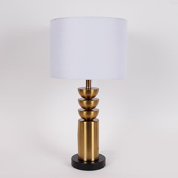 ΕΠΙΤΡΑΠΕΖΙΟ ΦΩΤΙΣΤΙΚΟ ΜΕ ΛΕΥΚΟ ΚΑΠΕΛΟ ΜΕΤΑΛΙΚΟ ΧΡΥΣΟ - ΜΑΥΡΟ 28x28x54