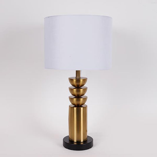 ΕΠΙΤΡΑΠΕΖΙΟ ΦΩΤΙΣΤΙΚΟ ΜΕ ΛΕΥΚΟ ΚΑΠΕΛΟ ΜΕΤΑΛΙΚΟ ΧΡΥΣΟ - ΜΑΥΡΟ 28x28x54