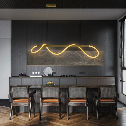 GLOW KLV-101-0166 Κρεμαστό Φωτιστικό Οροφής LED 34W 3400lm 360° AC 220-240V IP20 Ρυθμιζόμενο Λευκό CCT με Χειριστήριο από 2700K έως 6000K Dimmable - Lumileds SMD Chip - Χρυσό Πλατίνα - Μ140 x Π40 x Υ30