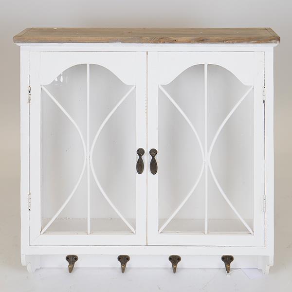 ΝΤΟΥΛΑΠΙ ΤΟΙΧΟΥ ΞΥΛΙΝΟ ΛΕΥΚΟ 2 ΠΟΡΤΕΣ 59.5x17.5x60