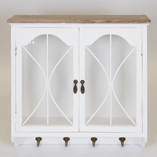 ΝΤΟΥΛΑΠΙ ΤΟΙΧΟΥ ΞΥΛΙΝΟ ΛΕΥΚΟ 2 ΠΟΡΤΕΣ 59.5x17.5x60