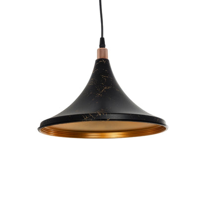 MARBLE 203-0099 Μοντέρνο Κρεμαστό Φωτιστικό Οροφής με Ντουί 1 x E27 AC 220-240V IP20 - Μαύρο & Χρυσό - Μ30 x Π30 x Υ20