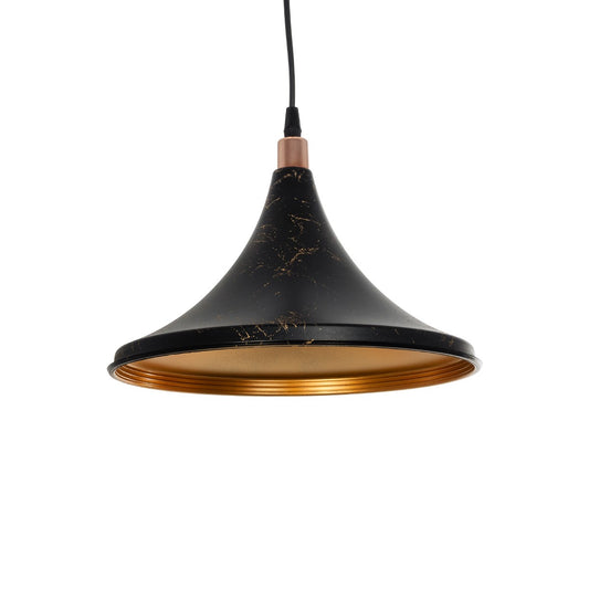 MARBLE 203-0099 Μοντέρνο Κρεμαστό Φωτιστικό Οροφής με Ντουί 1 x E27 AC 220-240V IP20 - Μαύρο & Χρυσό - Μ30 x Π30 x Υ20